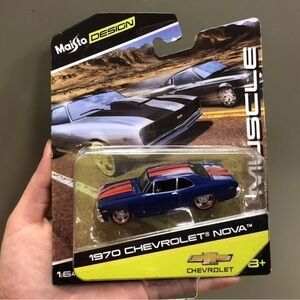 1970 Chevrolet Nova Maisto 1:64 Blue Diecast Model